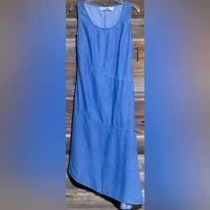 Denim Asymmetrical Jeanology Sleeveless Dress